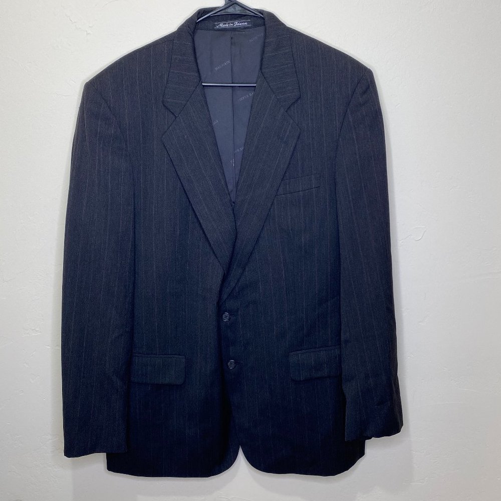 Mens Pierre Balmain Gray 100% Wool Size 44 Long Blazer Suit Jacket